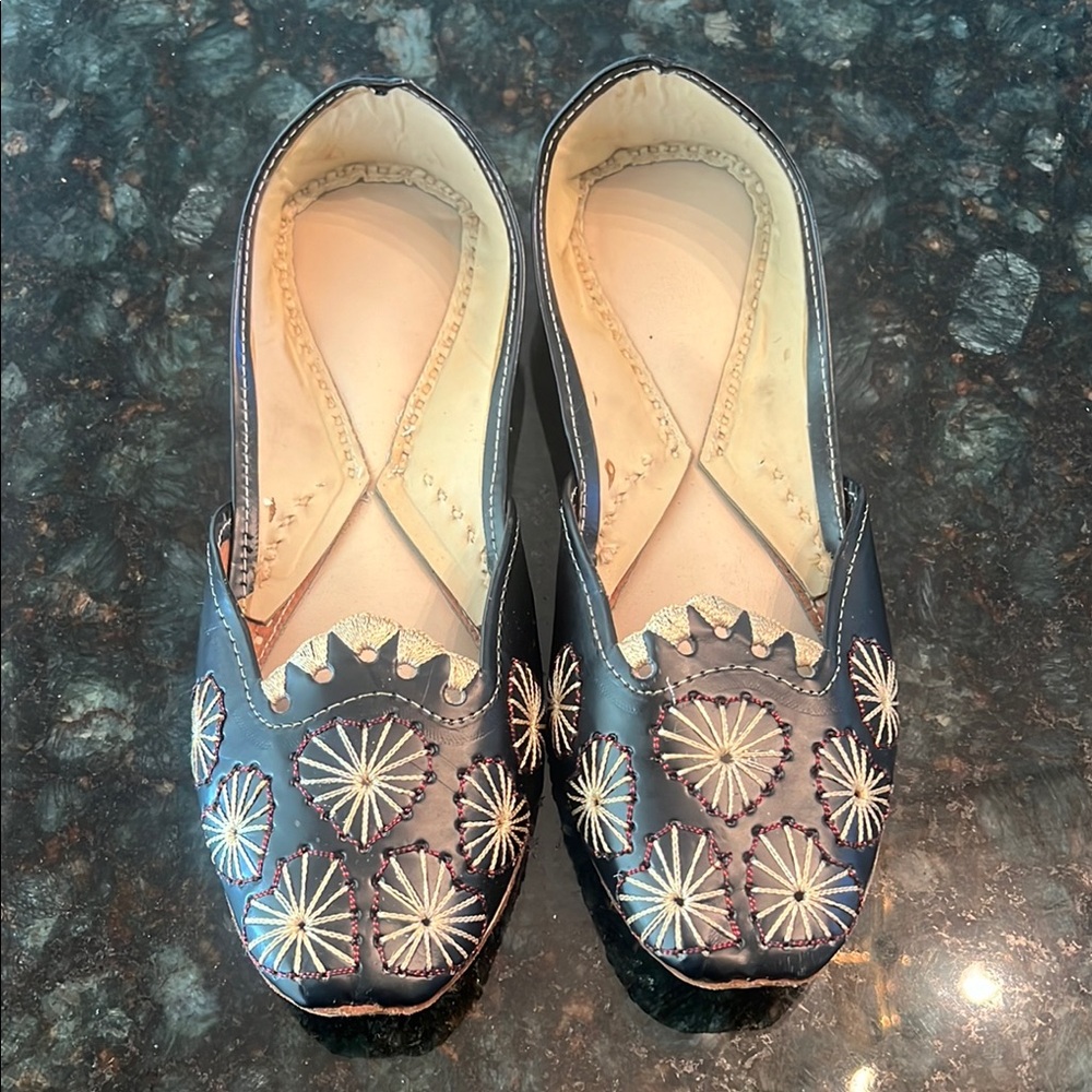 Embroidered Black Women's Shoes